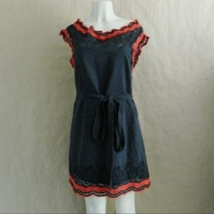 PATTERSON J. KINCAID Boho Black Eyelet Dress